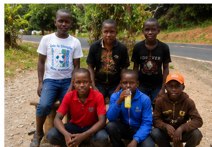 Group portrait of children at Klatan
